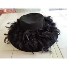 Betmar New York 100% Wool Black Feather Church Lady Hat One Size  eb-67379887